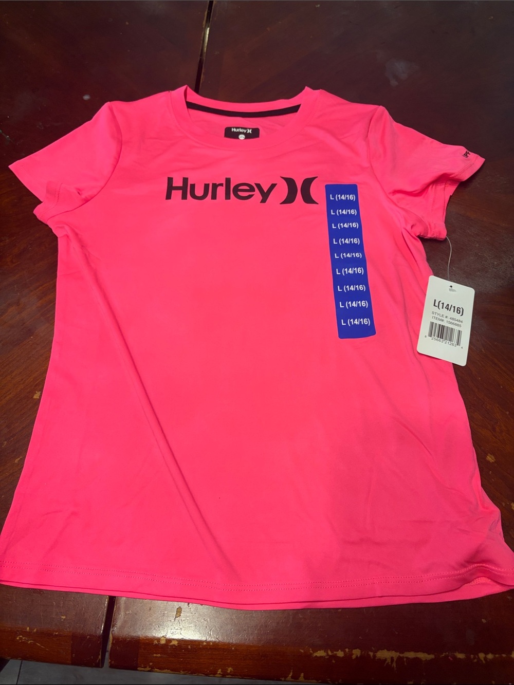 Hurley Hot Pink Logo Short Sleeve Performance Tee